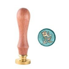 Wax Seal Stamp,  Flower Sealing Wax Stamp with Removable Brass Head and Rosewood