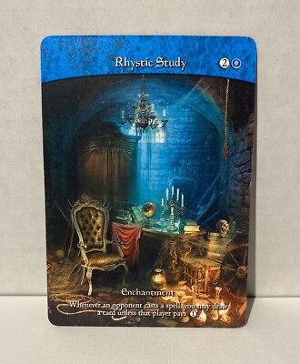 Rhystic Study #4 - Premium Quality Altered Full Art Custom Card