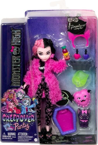 Doll, Draculaura Creepover Party Set with Pet Bat Count Fabulous, Sleepover - Picture 6 of 6