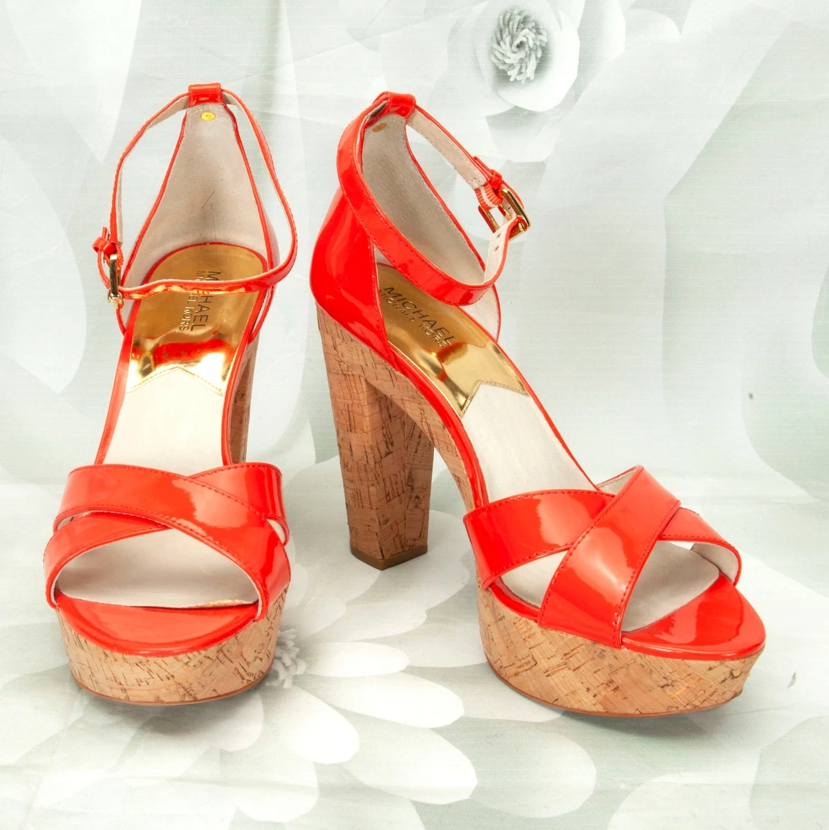 Michael kors orange heels Clearance