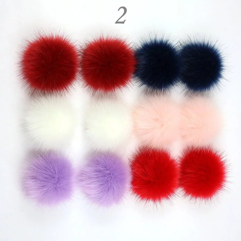 Chris.W 12-Pack White Faux Rabbit Fur Pom Poms - 2-3/4 Inch Fluffy Balls For Bag & Keychain Decor