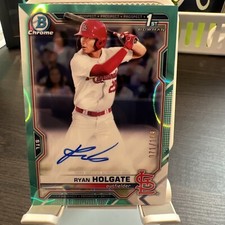2021 Bowman Chrome Draft Aqua Lava Refractor Auto #RH Ryan Holgate 071/199