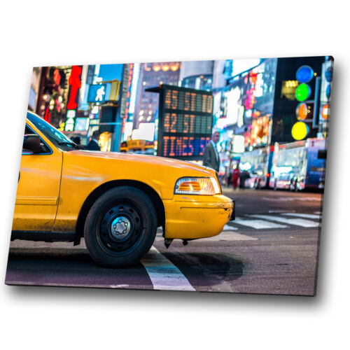 Canvas Print Framed Kitchen Wall Art Picture New York Taxi Yellow Colourful - Picture 1 of 4