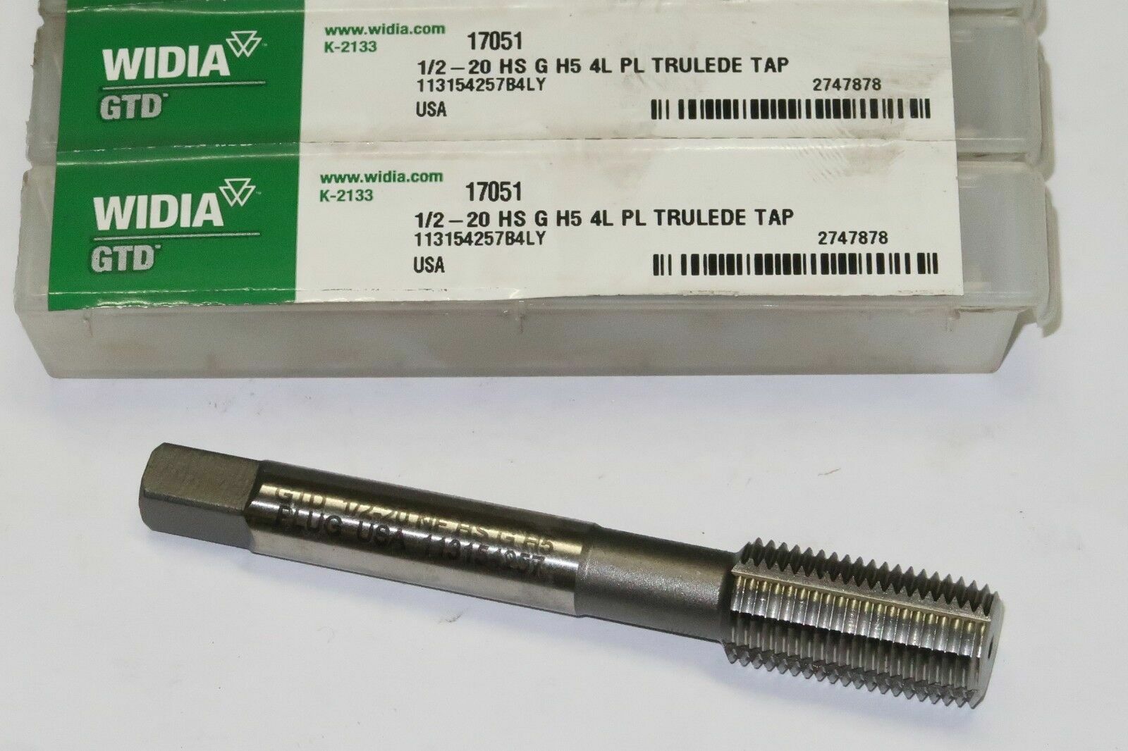1 pcs WIDIA GTD 1/2-20 NF H5 Thread Forming 4 Flutes Plug TRULEDE Tap 17051 USA