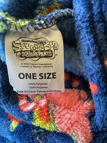 SpongeBob Squarepants Blanket Hoodie Pullover Robe Hooded  One Size Patrick Xmas