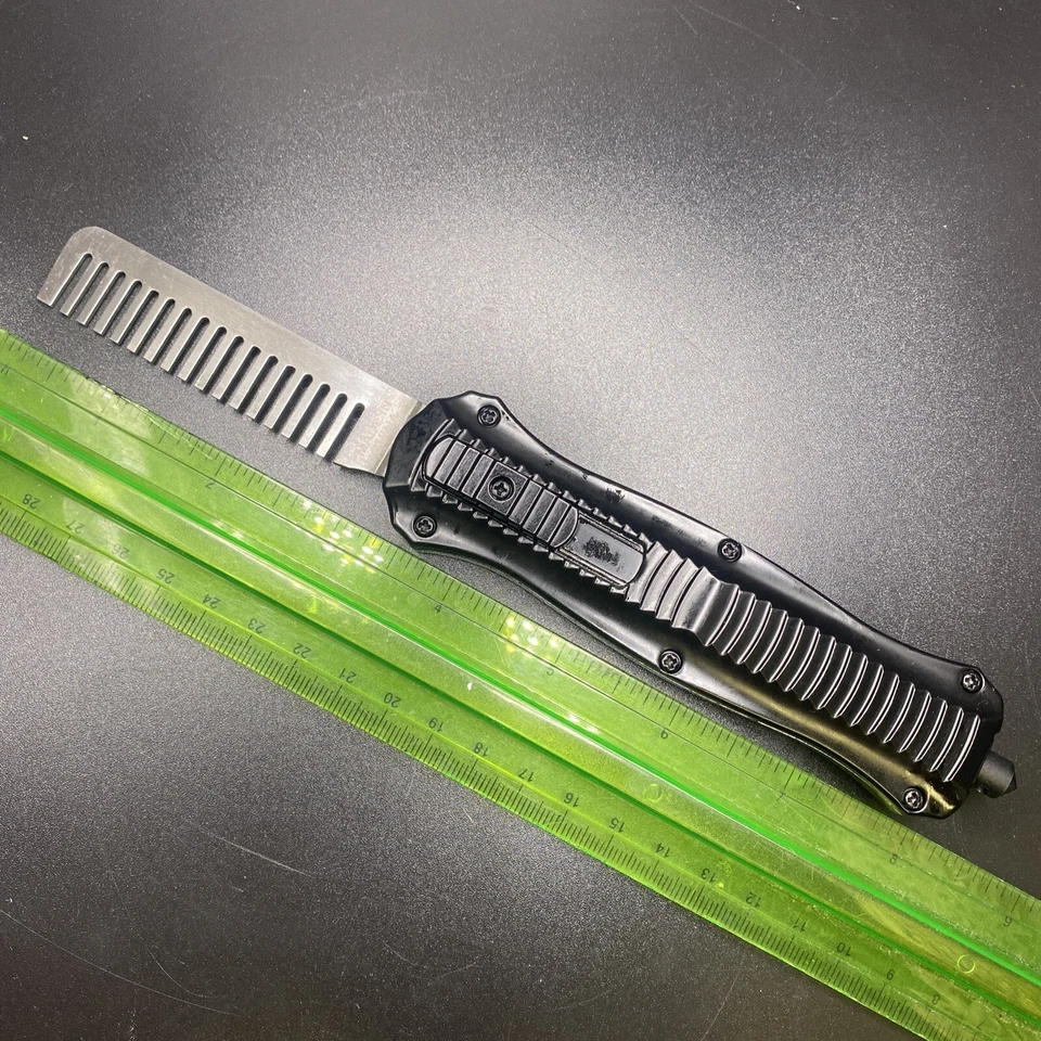 Metal  comb OTF Black  for  Beard Shaving Hair Style | EDC Pocket Carry gift - Image 3 of 4
