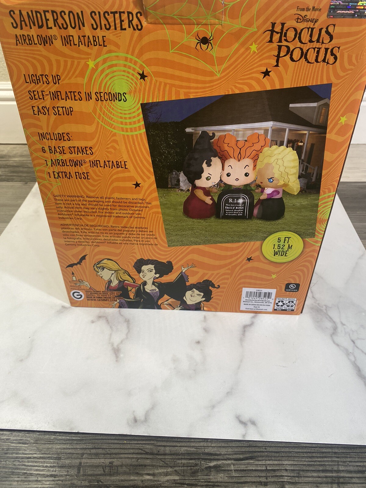 Disney Hocus Pocus 5ft Sanderson Sisters Halloween Airblown Inflatable Prop Yard 191245205562 eBay