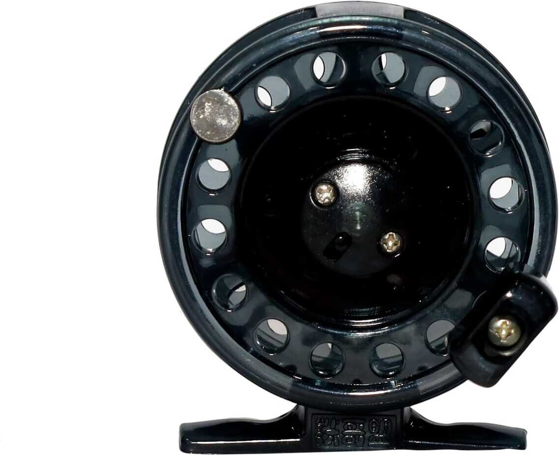 black plastic fishing reel that says reel in and release Starcks Black Fishing Reel Plastic Sports and Fishing Gift Item