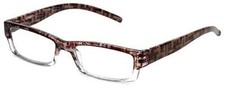Calabria 743 Designer Reading Glasses w/Matching Case in Brown Circuit 2.5
