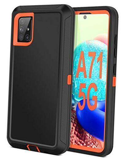 for Samsung A71 5G Case Heavy Duty Protective Shell [Not for A71 Black/ Orange