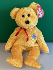 TY Beanie Baby "Decade" the Bear 10 Year Anniversary 2003 Yellow