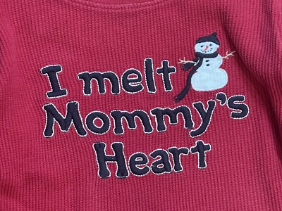 Gymboree Snow Chillin I Melt My Mommies Heart Red Thermal Shirt