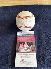 Billy Williams R.O.Y. 61 Autographed OML Baseball JSA COA
