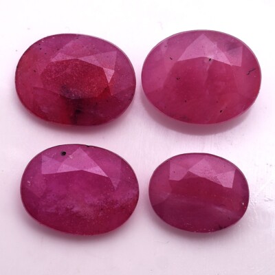 Lot De Rubis Naturels Du Mozambique - Pierres Facettées Rondes 4mm, Qualité Brillante