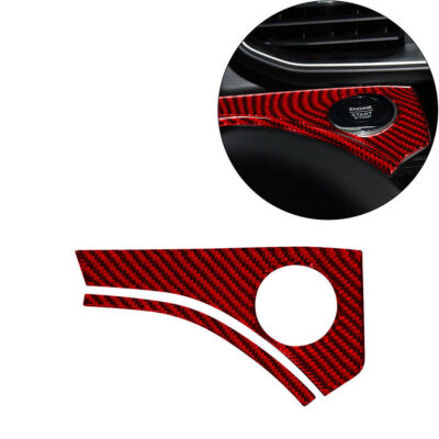 2pcs For Ford Explorer 2020-23 Red Carbon Fiber Engine Start Panel Interior Trim