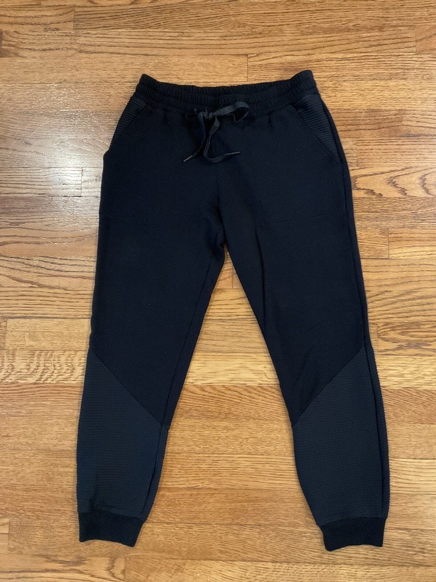BEYOND YOGA Easy Rider Moto Midi Sweatpant fleece ribbed black joggers XS