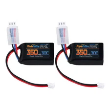 Powerhobby 7.4V 350mAh 2S 50C LiPo Battery w PH2.0 Plug Fits Losi Mico-B (2)