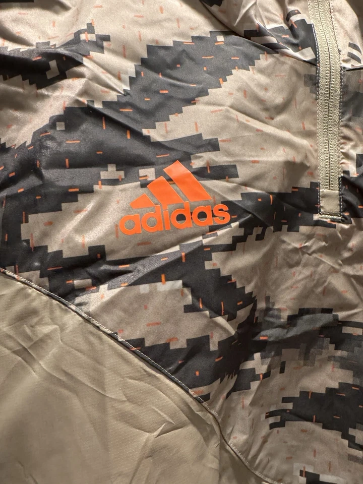 Chaqueta cortavientos Adidas Tango Adv Piste para hombre talla grande marrón camuflaje 1/4 cremallera Foto 2 de 4