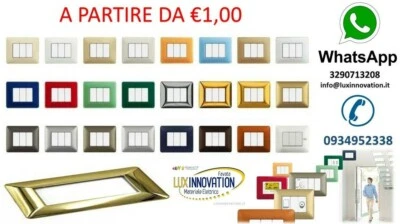 PLACCHE COMPATIBILI CON BTICINO MATIX 3 4 6 POSTI VARI COLORI PLACCA MATIX COMPA