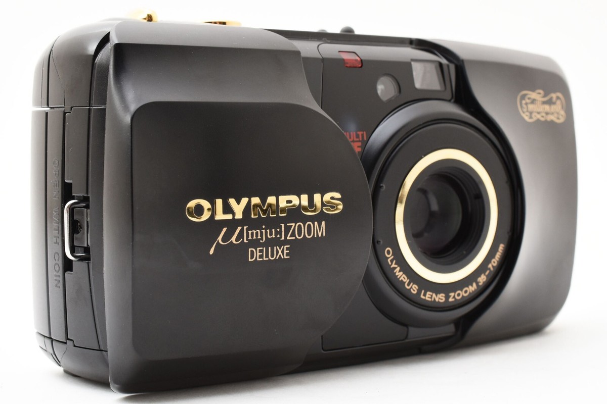 RARE Never used] Olympus μ Mju Zoom Deluxe Black 5 million aniv