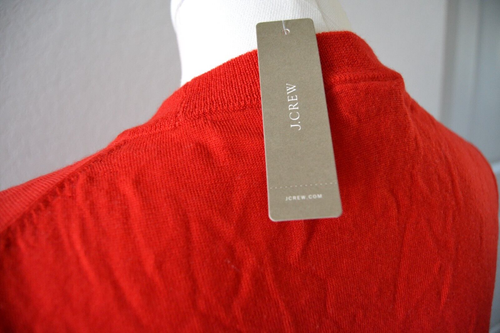 J Crew Women's 100% WOOL Round Neck Long Sleeve Pullover Sweater Top RED Size S - Picture 4 of 4