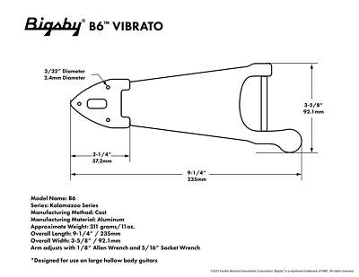 Gretsch Branded Tailpiece, Bigsby B6, Polished Aluminum | eBay