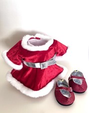 Build A Bear Red Velvet Holiday Dress Sparkle Shoes Mrs. Claus Christmas