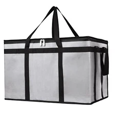 Insulated Food Delivery Bag Xxx-Large Insulated Pizza Delivery Bag Gray 1 Pack