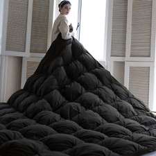 Pinch Pleat Goose down Feathers Fiber Comforter Palatial King Size All Season-Ul