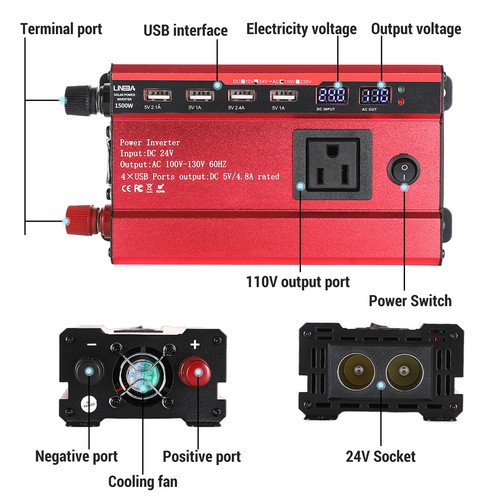 5000W Convertidor DC 12V/24V A 110VAC Con USB Para Carro Auto Inversor Corriente - Picture 152 of 160