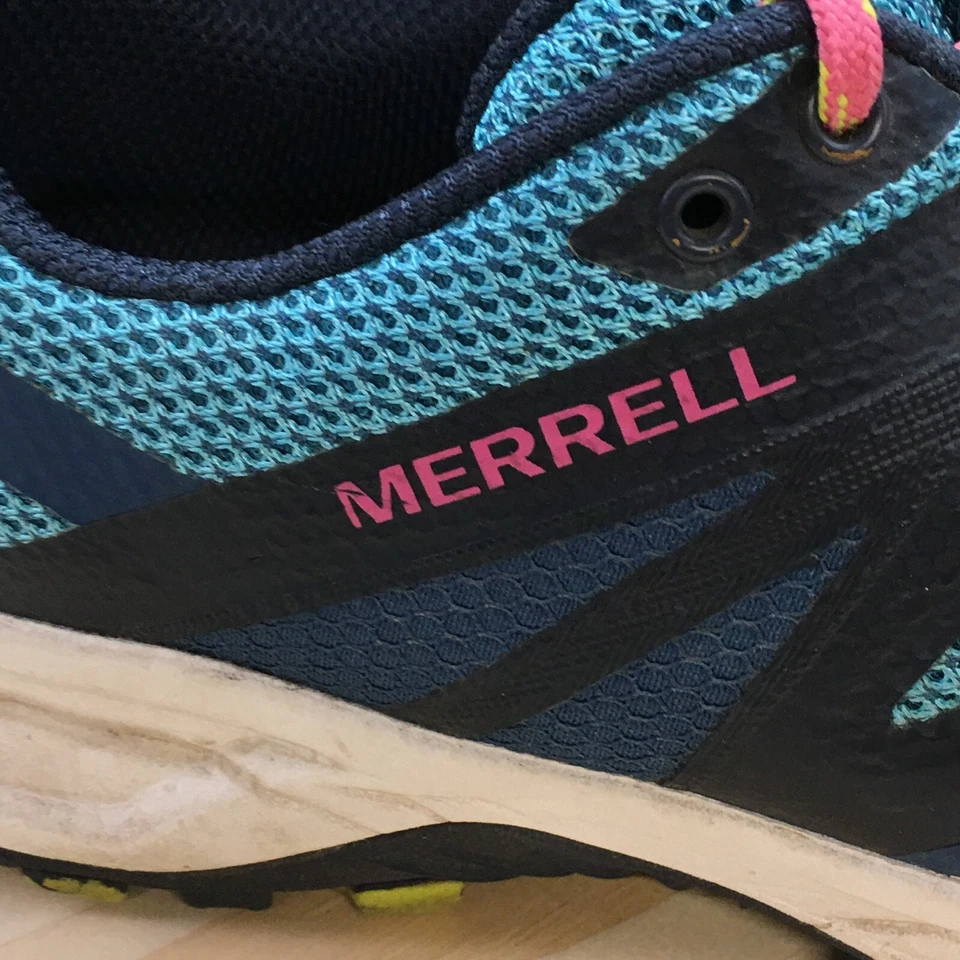 Merrell Zapatos Mujer 10 MQM Flex 2 GTX Tenis J036360 Azul Con Cordones Parte Superior Baja Foto 3 de 4