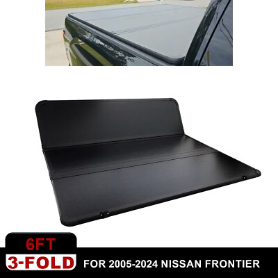 6FT Hard Tonneau Cover Truck Bed Tri-Fold for 2005-2025 Nissan Frontier
