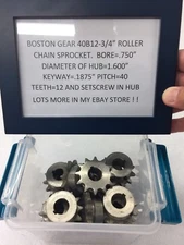 BOSTON GEAR STEEL SPROCKET 40B12- 3/4" BORE CLOCK TELESCOPE LATHE HOBBY
