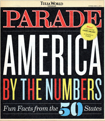 PARADE May 1 2011 America By the Numbers 50 States Cary Grant Bridget Moynahan