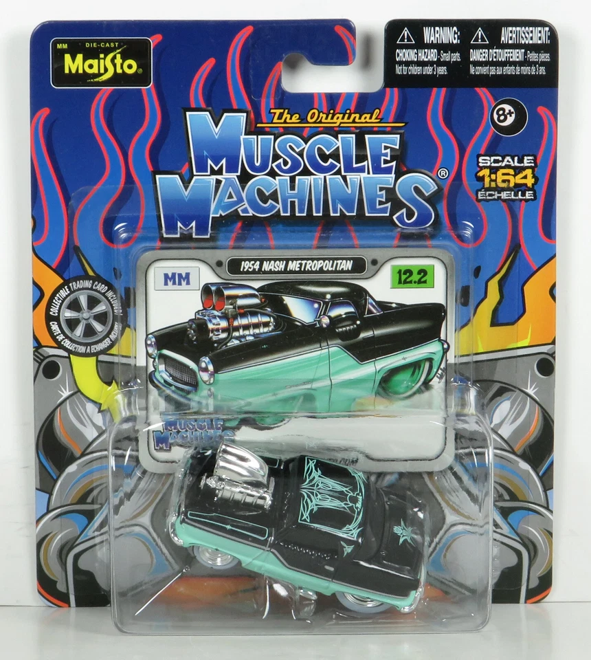 Muscle Machines Serie 12.2 1954 Nash Metropolitan 54 Metro Diecas Coche 1:64 Q Foto 3 de 4