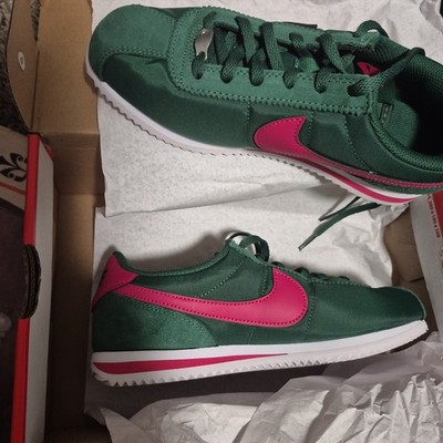 Nike Cortez Textile Big Kids 4 Y- Shoes Gorge Green White Wild Cherry Dope mans 