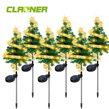 LED Solar Lights Christmas Tree Lawn Lamp Garden Yard Path Xmas Decor Stake Lamp