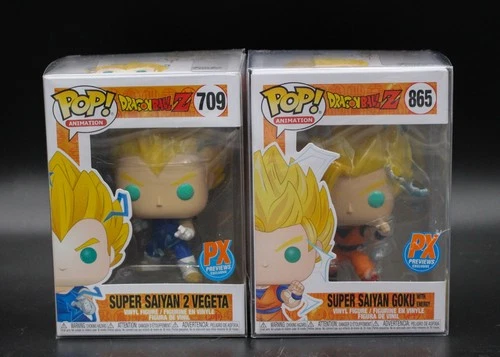 Funko Pop! Dragon Ball Z Super Saiyan 2 Vegeta 709 & Goku 865 PX Exclusives Set