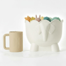 Bath Toy Storage - 2 Piece Baby Bathtub Toy Holder with Removable Base for Drain