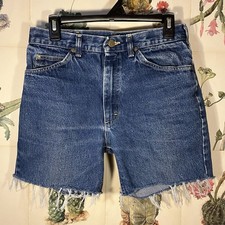 Vtg 1980s Lee Denim Cutoff Jean Shorts 32X32 High Waist Union Made