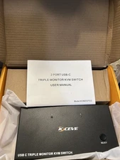 KCEVE 2 Port 3 Monitor KVM Switch Black