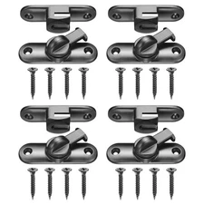 4-Pack Flip Gate Latch, 90/180 Degree Flip Sliding Door Lock[Grey]