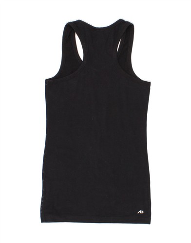 NIKE Womens Vest Top UK 6 XS Black Striped Cotton CB03 - Picture 2 of 3