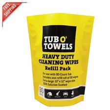 Moisturizing Heavy-Duty Refill Wipes - 90 Count, 10"x12" for All Surfaces