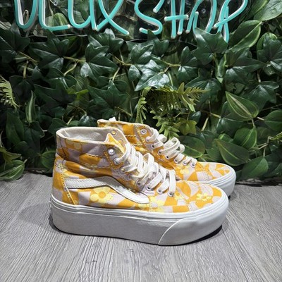 Vans Sk8 Hi Tapered Platform Daisy Women Yellow Size 7 Sneaker 