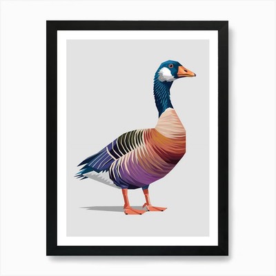 Bunte Gans 1 Kunstdruck gerahmt Wandbild Poster Leinwanddruck Bild