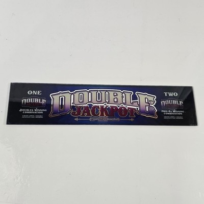 Double Jackpot Slot Machine Reel Glass Panel 2008 Multimedia Games Casino Sign