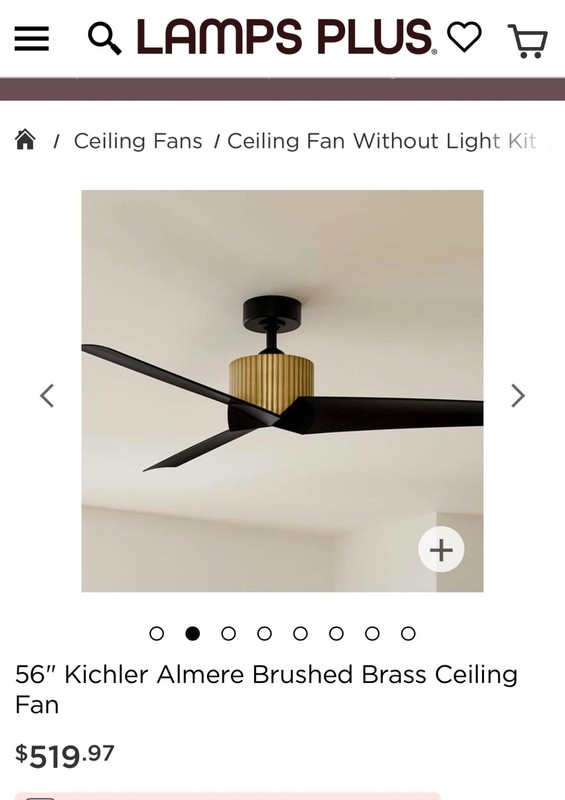 56" Kichler Almere Brushed Brass Ceiling Fan