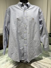 Polo Ralph Lauren Oxford Shirt Mens Flesh Pony Yarmouth Size 17 34
