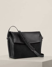 AllSaints Maya Shoulder Bag Black Leather&suede, Brand New